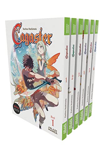Six-volume manga set, “Cagaster,” with a young person and dragon on the cover.