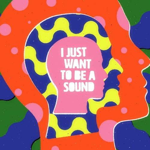 Psychedelic album cover featuring a pink head silhouette within colorful waves.