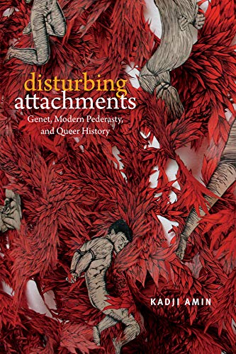 Book cover: āDisturbing Attachments: Genetā with abstract red and sketched figures.