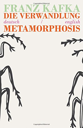 Kafka’s “Metamorphosis” book cover: German and English text with insect illustration.