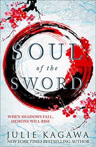 Book cover featuring a red and black brushstroke circle, cherry blossoms, and title text.