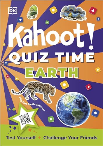 Kahoot! Quiz Time Earth book cover with globe, jaguar, and QR code.