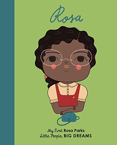 Illustrated book cover featuring a young Rosa Parks with glasses.