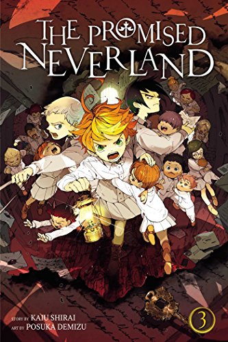 The Promised Neverland volume 3 manga cover featuring Emma and other children with lanterns.