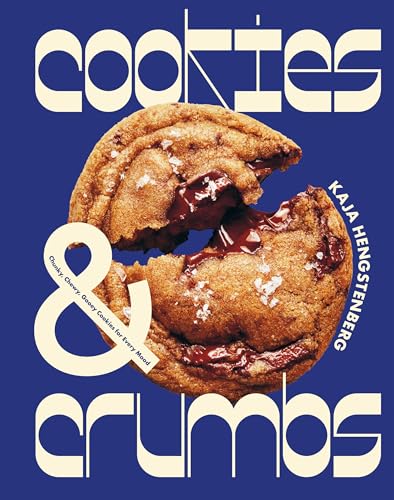 Book cover featuring a broken chocolate chip cookie against a solid blue background.
