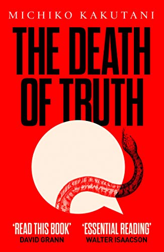 Book cover: "The Death of Truth" with red and white snake imagery.