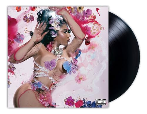 VinylBilingual album cover of Kali Uchis ORQUÍDEAS with a black vinyl record.