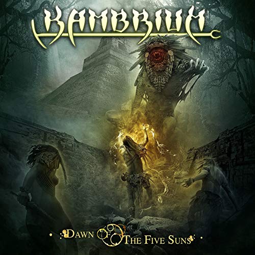 Album cover art depicting a monstrous creature looming over figures before an ancient pyramid.
