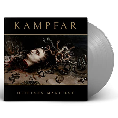Vinyl record for Kampfar’s “Ofidians Manifest” with Medusa-like imagery.