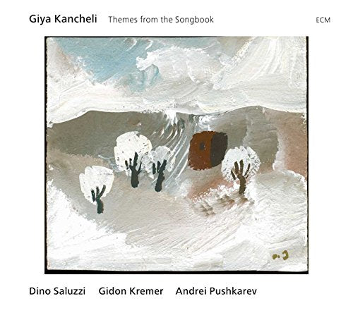 CD cover: abstract painting of a winter landscape with a small house.