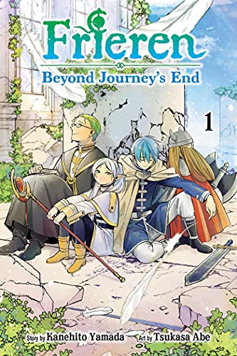Cover of Frieren: Beyond Journey's End Vol. 1 featuring four anime-style fantasy characters.
