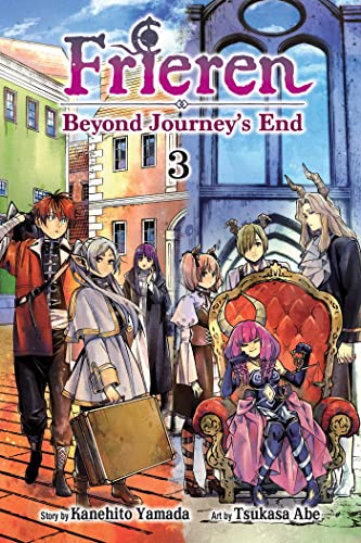 Manga cover featuring a group of fantasy characters in a town square.