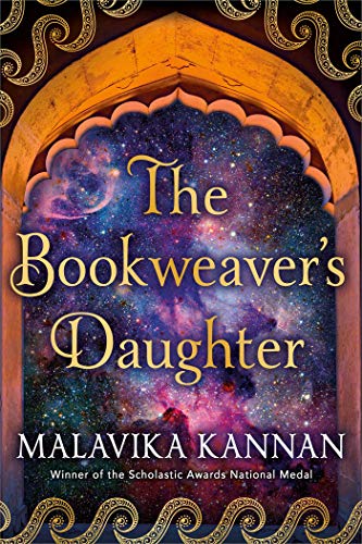 Book cover with ornate gold frame and colorful nebula background.