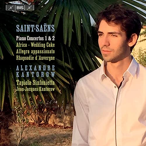 CD cover featuring pianist Alexandre Kantorow amidst palm fronds.