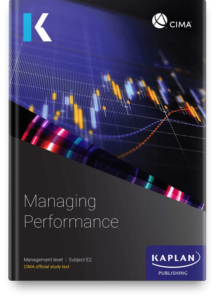CIMA E2 Managing Performance study text book with financial graph cover.