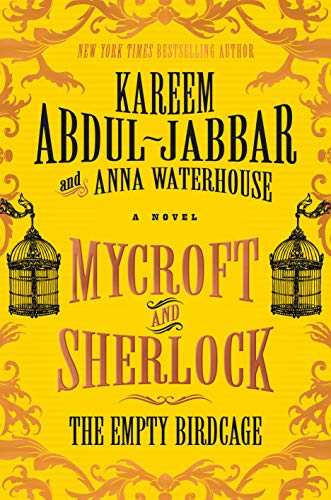Book cover: yellow background, ornate design, two empty birdcages, text.