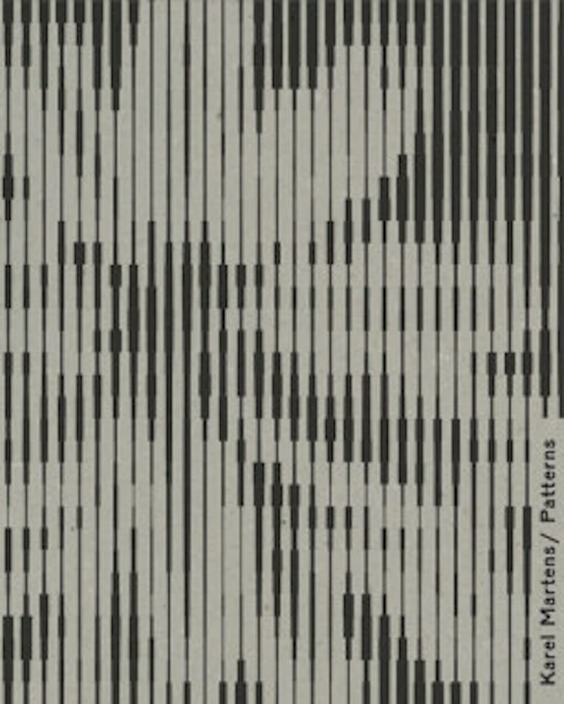Black and gray vertical lines forming an abstract pattern, book cover.