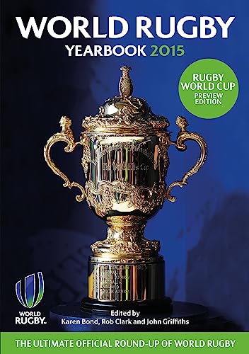 World Rugby Yearbook 2015 cover featuring the Rugby World Cup trophy.