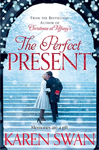 Book cover: couple embracing on snowy steps, titled "The Perfect Present.