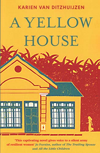 Book cover: yellow house illustration with red foliage and blue roof.