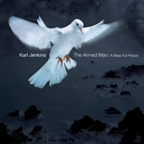 CD cover: white dove in flight over dark, rocky water.