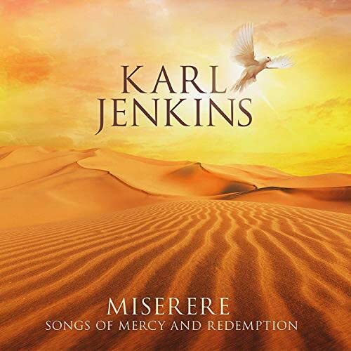 CD cover for Karl Jenkins’ “Miserere” with desert and bird imagery.