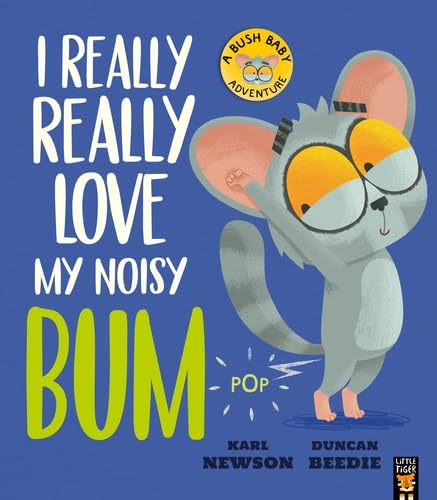 Gray mouse with glasses surprised by a popping sound effect.