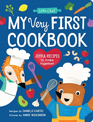 Children’s cookbook cover with cartoon animals wearing chef hats.
