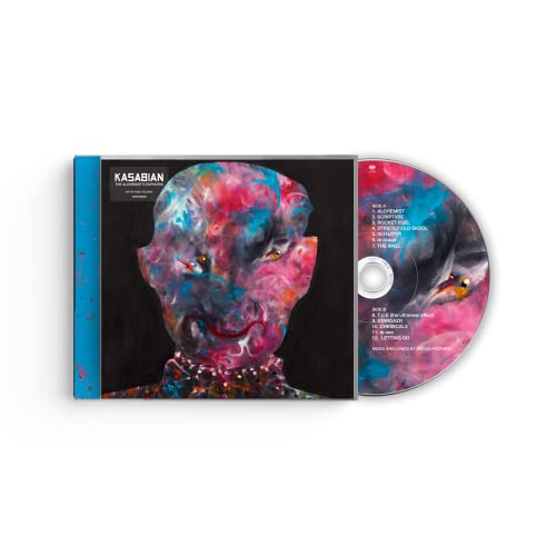 Kasabian CD case with colorful, abstract portrait and tracklist detail.