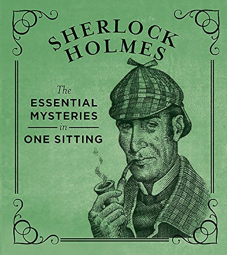Green book cover featuring a sketched portrait of Sherlock Holmes with a pipe.