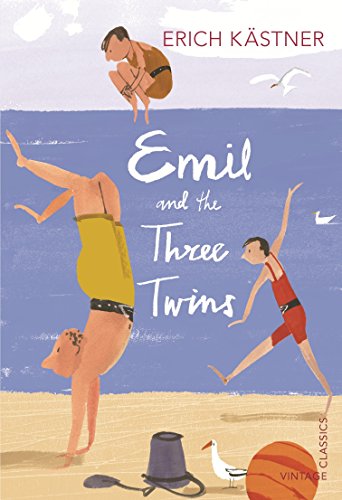 Book cover illustration of three people on a beach with a bucket and ball.