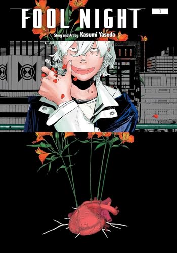 Manga cover featuring a person with white hair, orange flowers, and a human heart.
