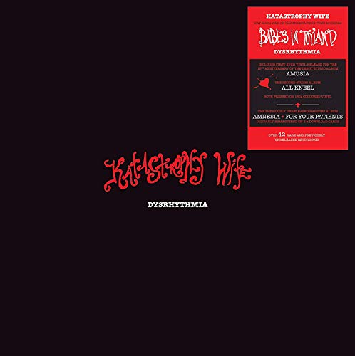 Black vinyl record cover with red text: "Katastrophy Wife - Dysrhythmia" and a red sticker.