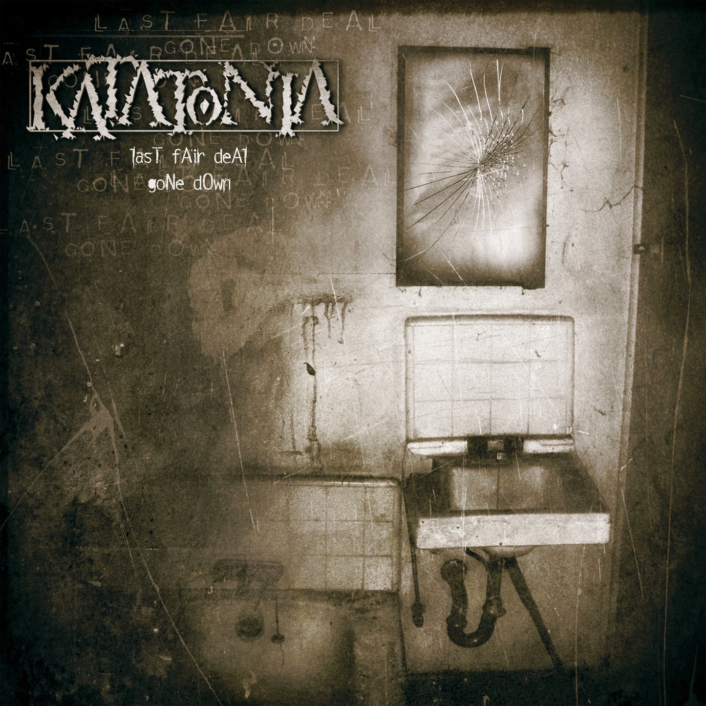 Katatonia album cover: distressed wall with painting and vintage radio.