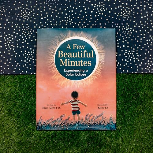 Book cover depicting a child watching a solar eclipse in a field.
