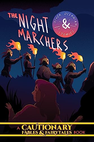 Book cover depicting silhouetted figures with torches, titled “The Night Marchers.”
