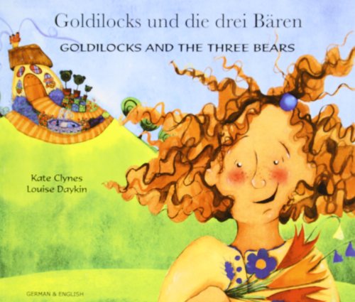 Book cover: Goldilocks with curly hair and a whimsical house.