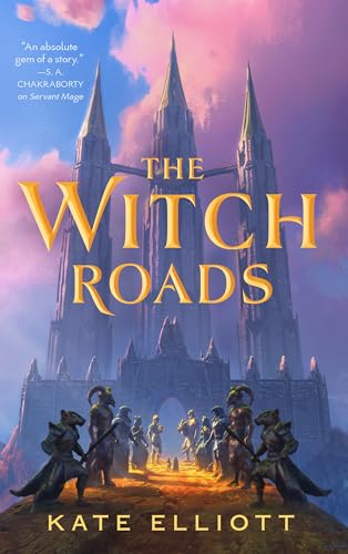 Book cover: fantasy castle backdrop, figures with animal masks in foreground.