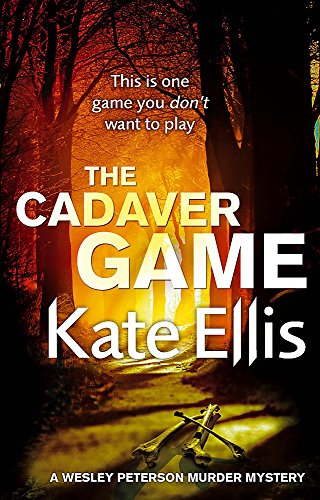 Book cover: dark forest, white text “The Cadaver Game” and bones below.