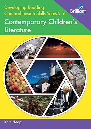 Book cover with collage of images, title: “Developing Reading Comprehension Skills.”