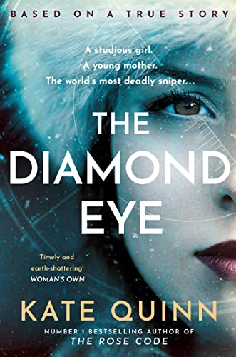 Book cover featuring a woman’s eye and the title “The Diamond Eye”.