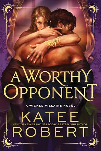 Book cover featuring a couple embracing, ornate gold frame, dark purple background.