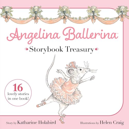 Cover of Angelina Ballerina Storybook Treasury featuring a dancing mouse in a pink tutu.