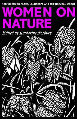 Book cover: "Women on Nature" with black and white botanical illustration.