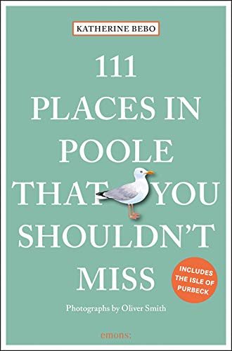Book cover: "111 Places in Poole" with a seagull illustration.