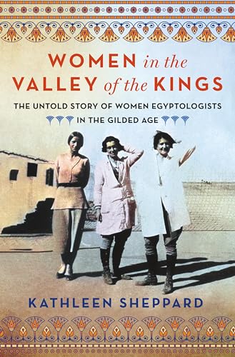 Book cover featuring three women standing in front of an Egyptian building.
