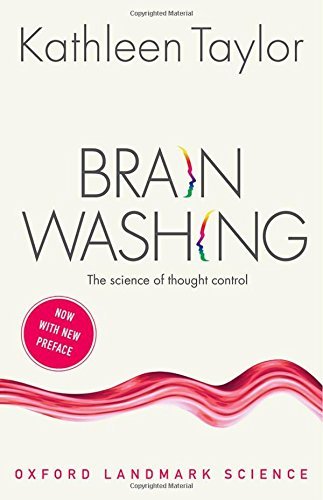 Book cover of Brainwashing by Kathleen Taylor with a colorful profile silhouette graphic.