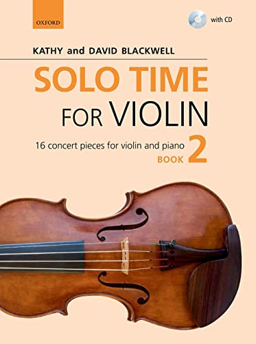 Sheet music book "Solo Time for Violin Book 2" with a violin image.