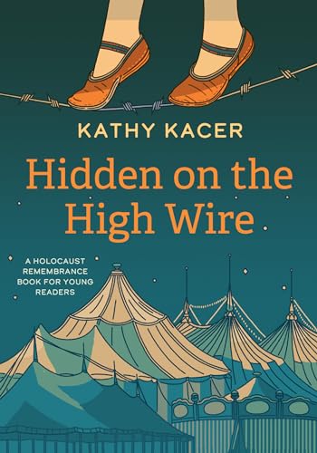 Book cover: feet on a wire above a circus tent, dark background.