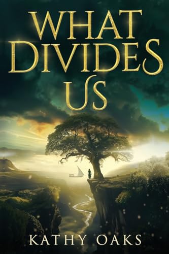 Book cover: "What Divides Us" with a lone figure by a tree.